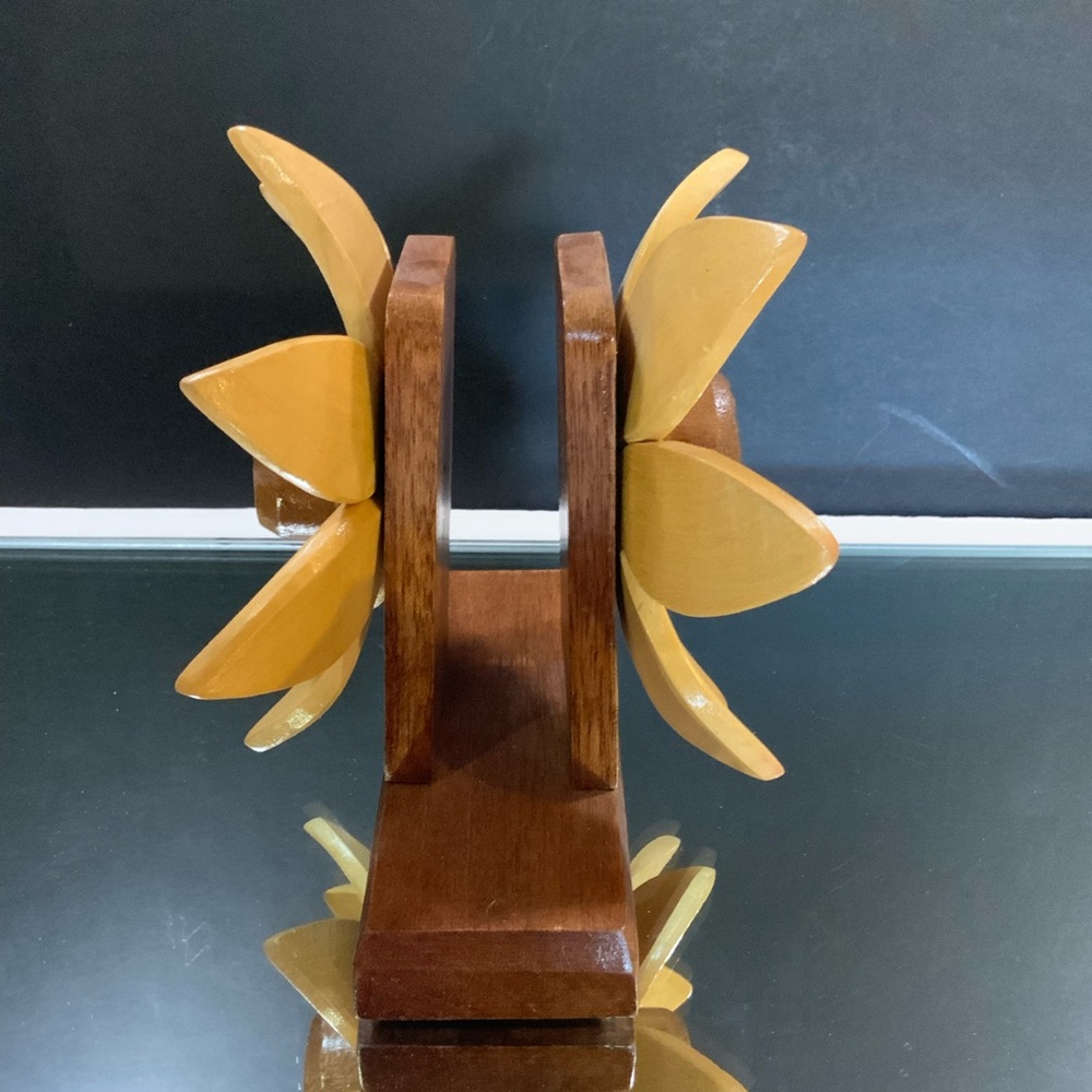 Vintage Wooden Sunflower Napkin Holder Handmade in the Philippines #56 - Picture 2 of 5